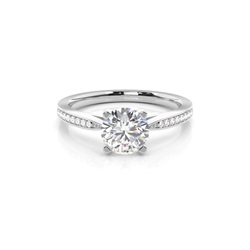 4 Prong Setting Thin Side Stone Engagement Ring