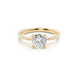 4 Prong Setting Thin Side Stone Engagement Ring