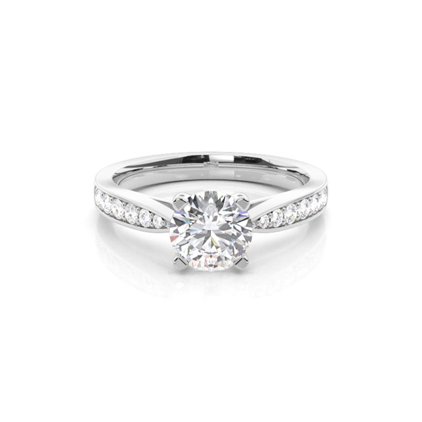 4 Prong Setting Medium Side Stone Engagement Ring