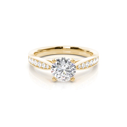 Yellow Gold Side Stone Diamond Engagement Rings