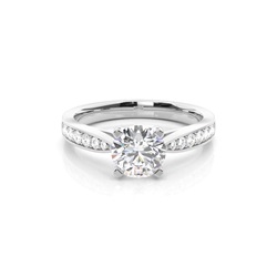4 Prong Setting Medium Side Stone Engagement Ring