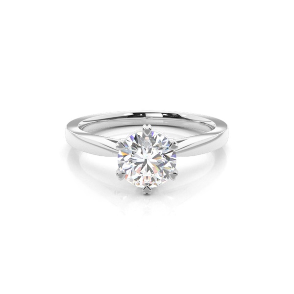 6 Prong Setting Thin Engagement Ring