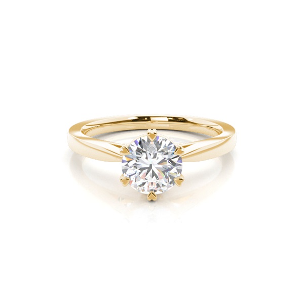 6 Prong Setting Thin Engagement Ring