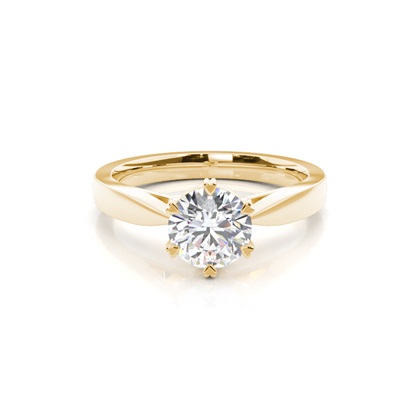 Yellow Gold Solitaire Diamond Engagement Rings