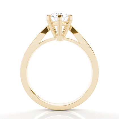 Oval Yellow Gold Solitaire Diamond Rings