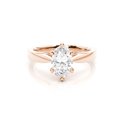 Oval Rose Gold Solitaire Diamond Engagement Rings