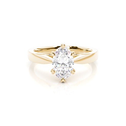 Oval Yellow Gold Solitaire Diamond Engagement Rings