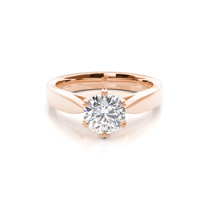 Rose Gold Solitaire Diamond Rings