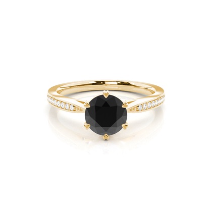 Gelbgold Schwarze Diamanten Verlobungsringe