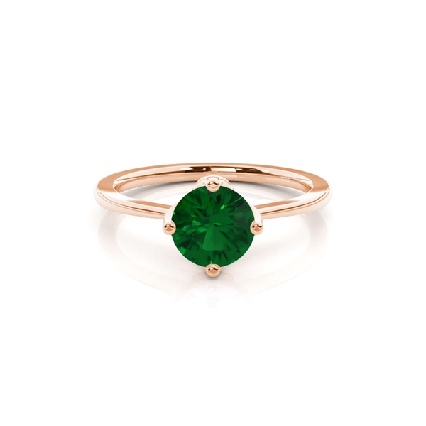 White Gold Emerald Solitaire Engagement Ring
