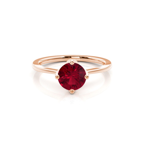 White Gold Ruby Solitaire Engagement Ring