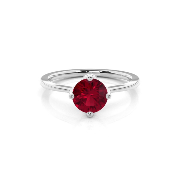 White Gold Ruby Solitaire Engagement Ring