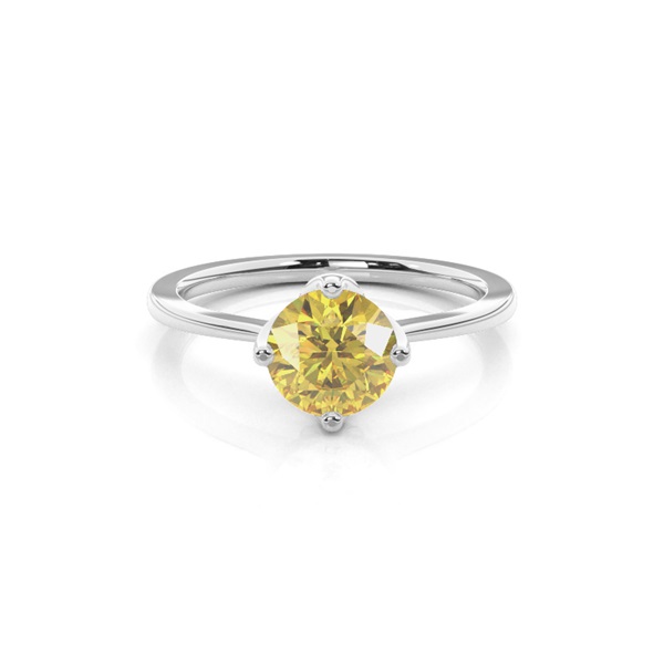 Solitaire Yellow Diamond Engagement Ring