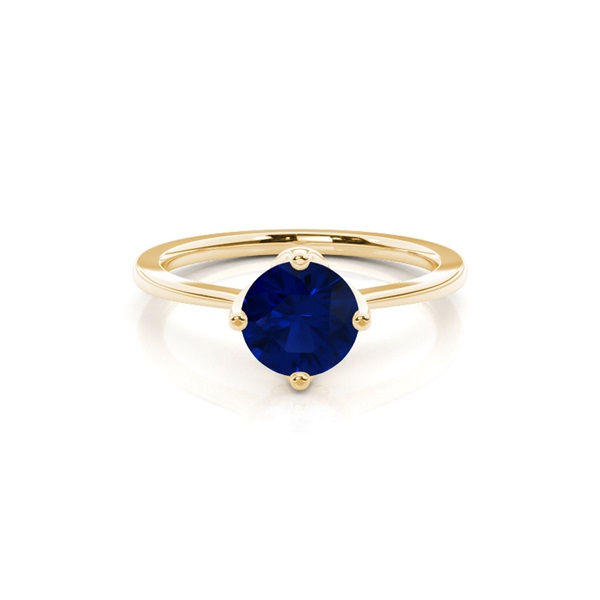 White Gold Blue Sapphire Solitaire Engagement Ring