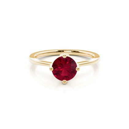 Yellow Gold Ruby Diamond Rings