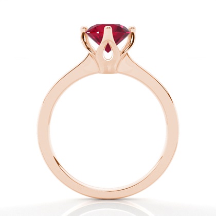White Gold Ruby Solitaire Engagement Ring