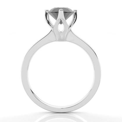 4 Prong Setting Thin Engagement Black Diamond Ring