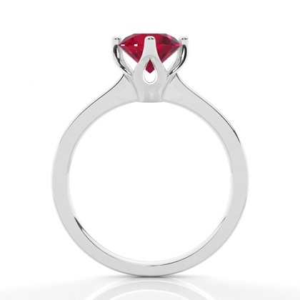 White Gold Ruby Solitaire Engagement Ring