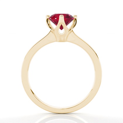 White Gold Ruby Solitaire Engagement Ring