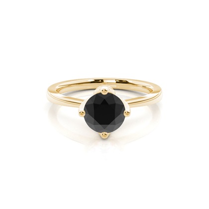 Gelbgold Schwarze Diamanten Verlobungsringe