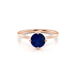 White Gold Blue Sapphire Solitaire Engagement Ring