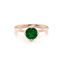 White Gold Emerald Solitaire Engagement Ring