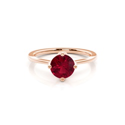 White Gold Ruby Solitaire Engagement Ring