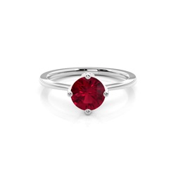 White Gold Ruby Solitaire Engagement Ring