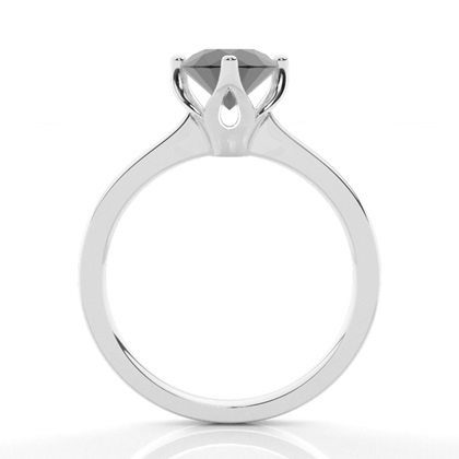 4 Prong Setting Medium Engagement Black Diamond Ring