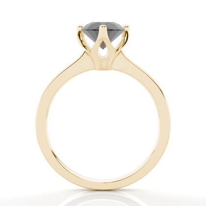 Yellow Gold Black Diamond Engagement Rings