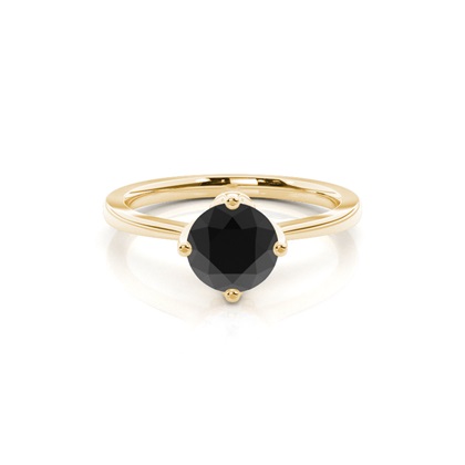 Yellow Gold Black Diamond Engagement Rings