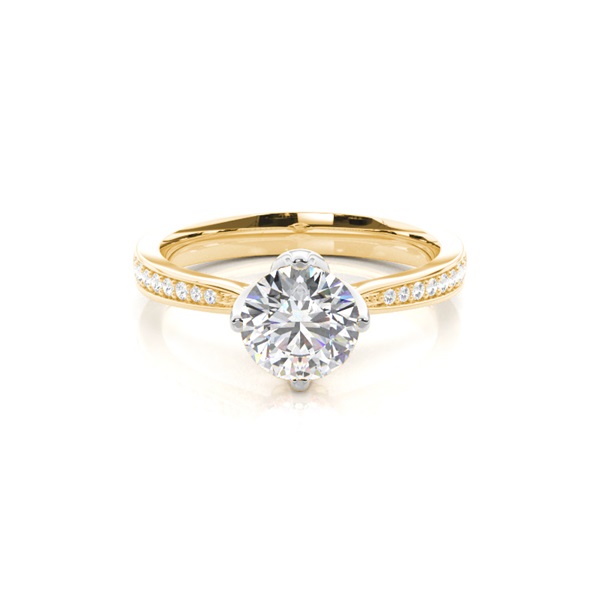 White Gold Side Stone Diamond Engagement Ring