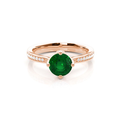 Rose Gold Emerald Diamond Engagement Rings