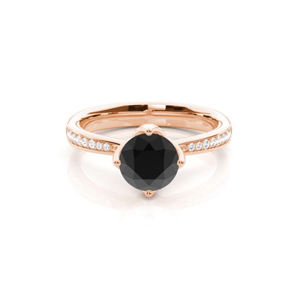 Rotgold Schwarze Diamanten Verlobungsringe