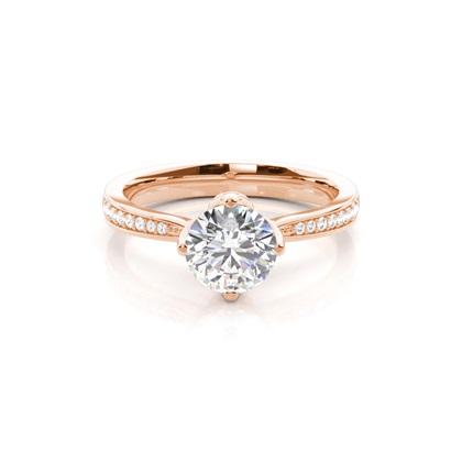 Rose Gold Side Stone Diamond Rings