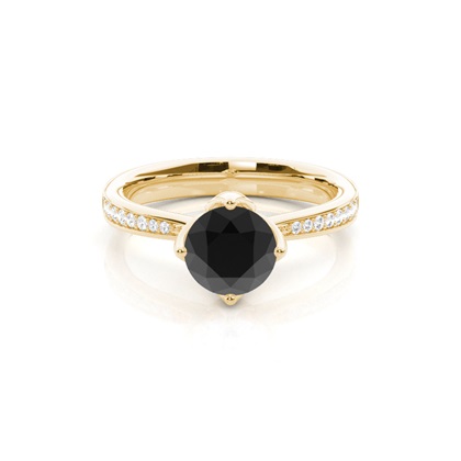 Gelbgold Schwarze Diamanten Verlobungsringe