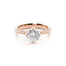 Diamant Verlobungsring in einer Krappenfassung mit medium Schulter Diamanten