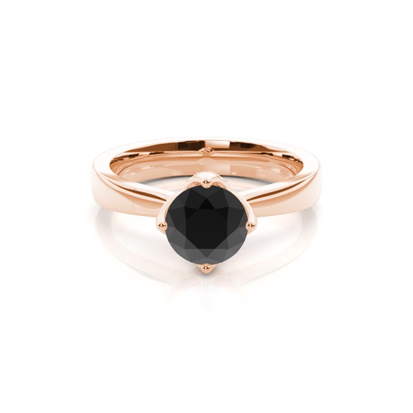 4 Prong Setting Large Engagement Black Diamond Ring