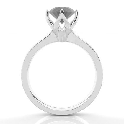 4 Prong Setting Large Engagement Black Diamond Ring