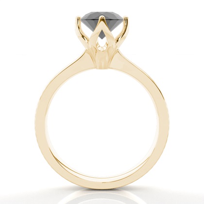 Yellow Gold Black Diamond Engagement Rings