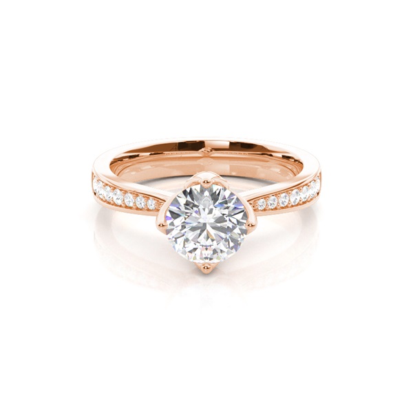 4 Prong Setting Large Side Stone Engagement Ring