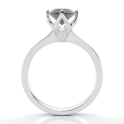 4 Prong Setting Large Side Stone Engagement Black Diamond Ring