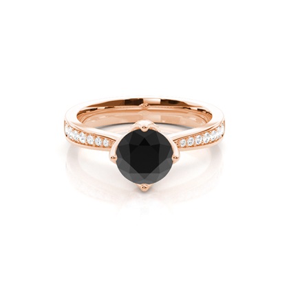 Rotgold Schwarze Diamanten Verlobungsringe