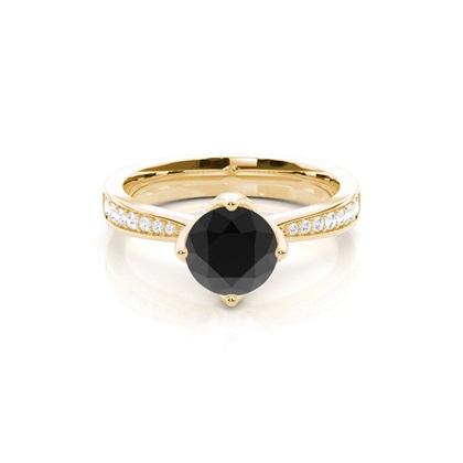 Gelbgold Schwarze Diamanten Verlobungsringe