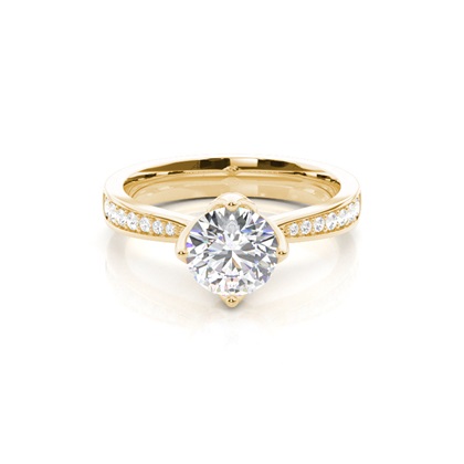 Yellow Gold Side Stone Diamond Rings