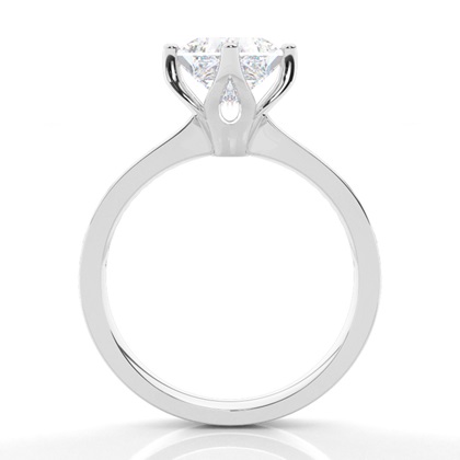 Princess Silver Side Stone Diamond Rings