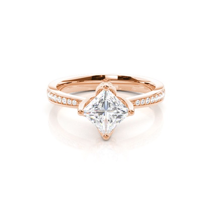 Rose Gold Side Stone Diamond Rings