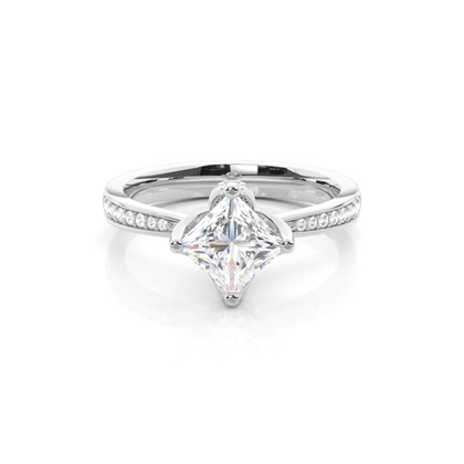 Princess Side Stone Diamond Rings