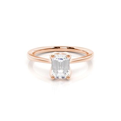 Emerald Rose Gold Dainty Diamond Engagement Rings