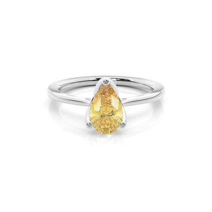 Pear Yellow Diamond Engagement Rings